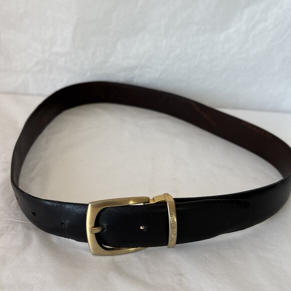 Vintage Yves Saint Laurent Black Leather Belt Men's size 30 - Picture 7 of 10
